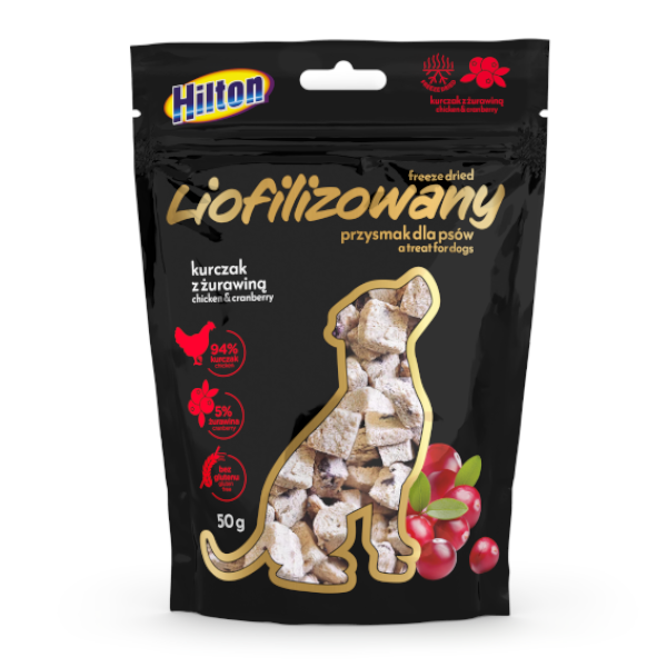 HILTON LIOFILIZOWANY KURCZAK I ŻURAWINA - PRZYSMAK 50G DLA PSA