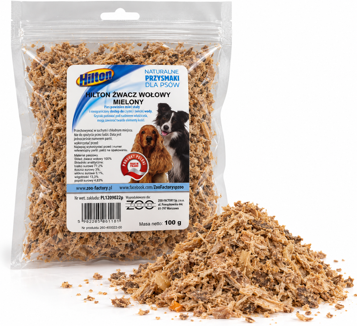 HILTON GROUND BEEF TRIPE 100G – DOG TREAT