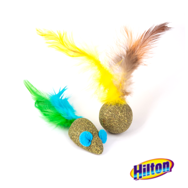 HILTON CATNIP AND FEATHER TOY 2 PCS - CAT TOY