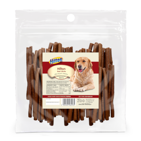 HILTON BEEF STICKS 500G DOG TREAT