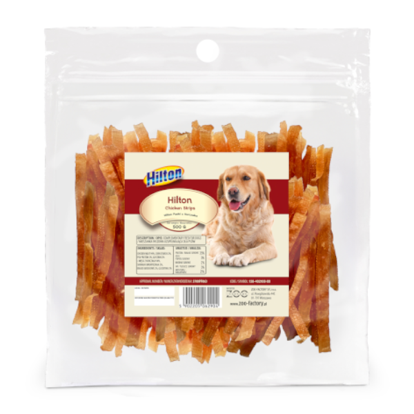 HILTON CHICKEN STRIPS 500G DOG TREAT
