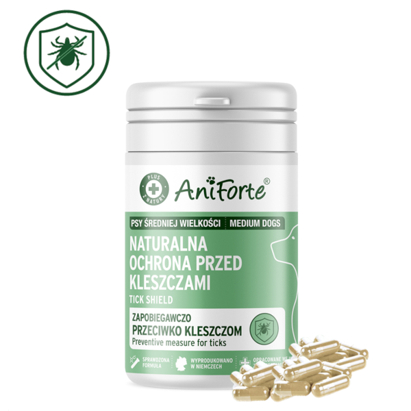 AniForte® - NATURALNA OCHRONA PRZED KLESZCZAMI - KAPSUŁKI DLA ŚREDNICH PSÓW (10-35 kg)
