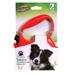 hilton-basic-1-automatic-cord-leash-red-for-dog
