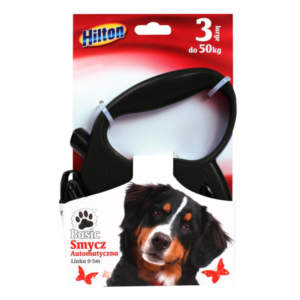 hilton-basic-1-automatic-cord-leash-black-for-dog