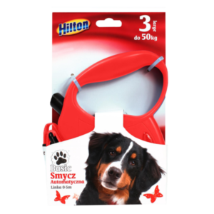 hilton-basic-1-automatic-cord-leash-red-for-dog
